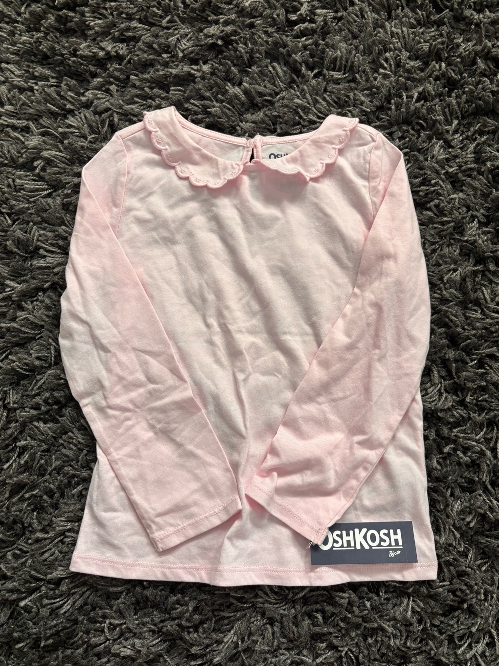 OshKosh B'gosh Light Pink Long-Sleeve Top with Scalloped Collar